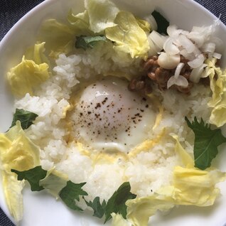 お皿ひとつでレンジでチン！納豆たまごごはん！